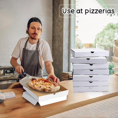 150 Pcs Pizza Boxes Bulk 10 x 10 x 1.5 Inch Corrugated Pizza Box Cardboard Takeout Containers with 150 Pcs Oil Blotting Paper, Kraft Kitchen Tools for Patty, Freezing, BBQ